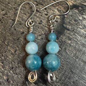 Genuine Larimar Beaded Earrings